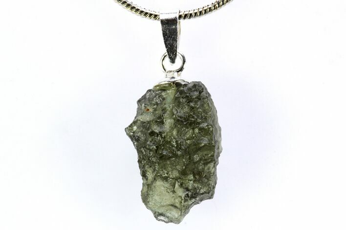 Green Moldavite Tektite Pendant ( g) - Czech Republic #335534